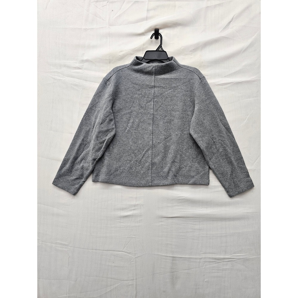 A New Day Womens Mock Neck Pullover Sweatshirt Gray Cotton Blend Size Medium